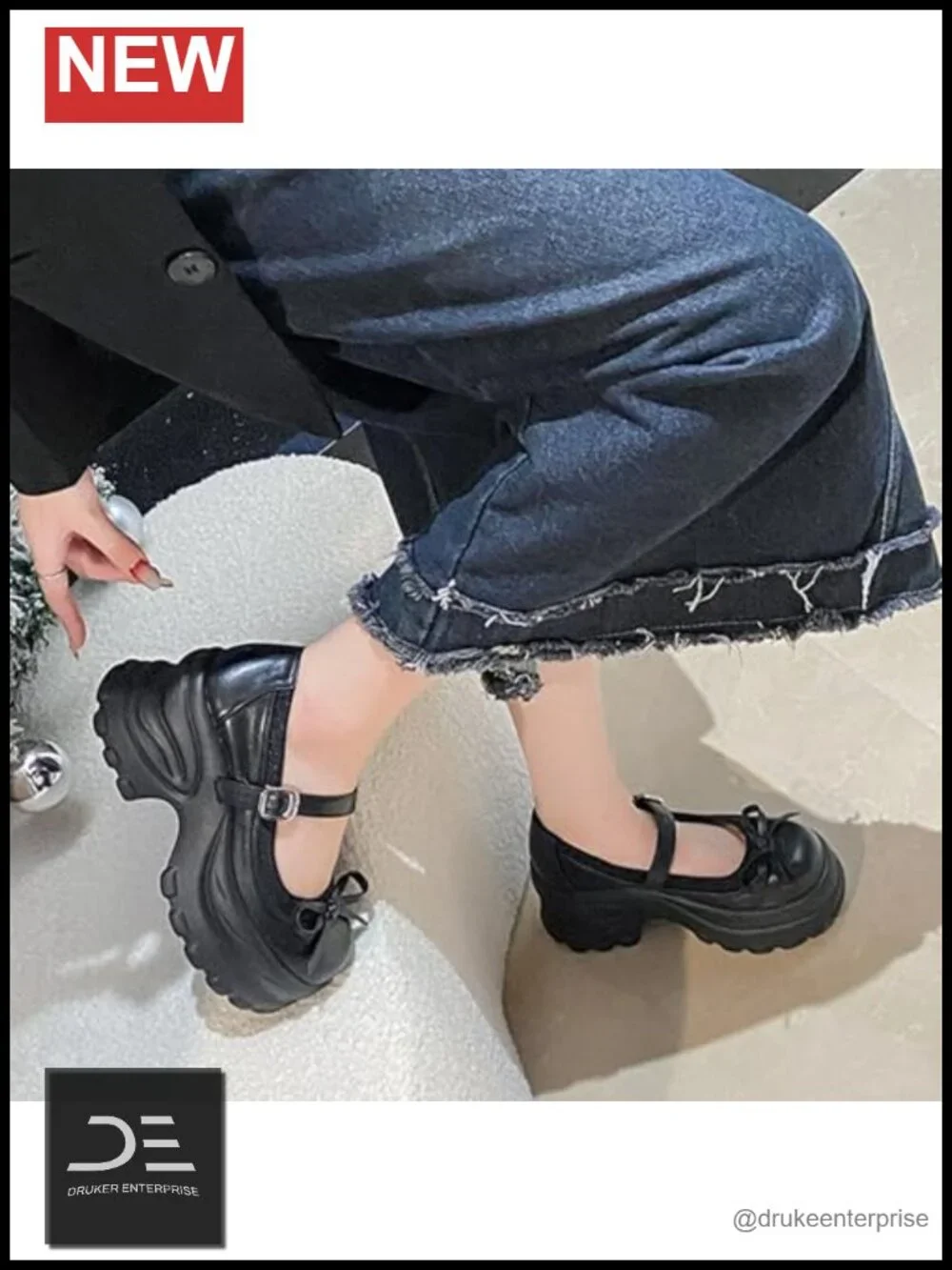 Women's Mary Jane Platform Shoes Comfortable Chunky Heel Ankle Strap Round Toe